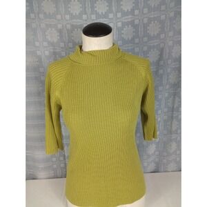 Womens Turtle Neck Sweater Size Medium Goodclothes Pea Green Lightweight Acrylic
